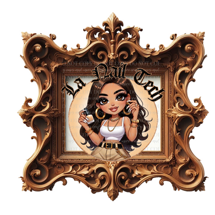 La Nail Tech, DTF Transfer, Chola Style, Chicana