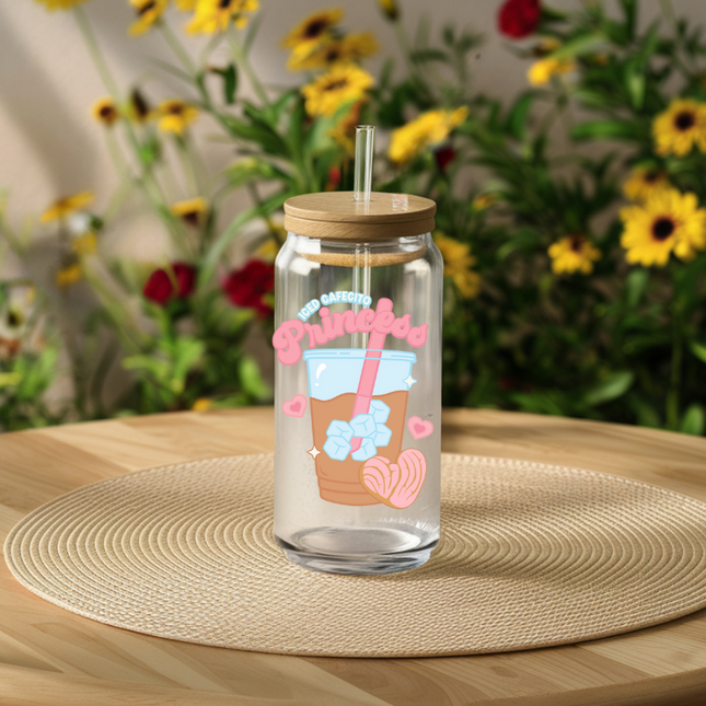 Iced Cafecito Princess, UV Decal, Pan Dulce, Conchas, Pink, Girly