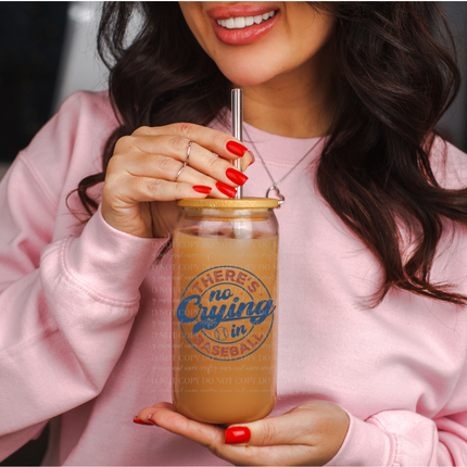 No Crying in Baseball, Game Day, Baseball Mom, UV DTF Sticker