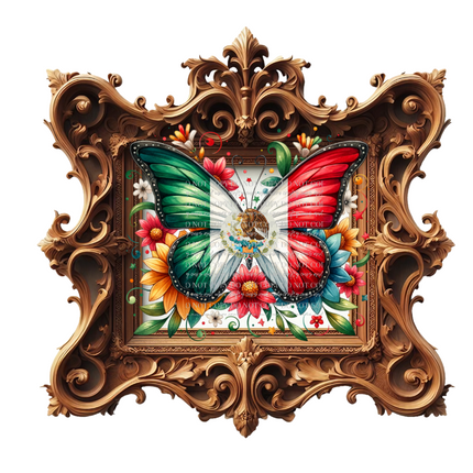 Mexico Butterly, Mexico Flag,DTF Transfer