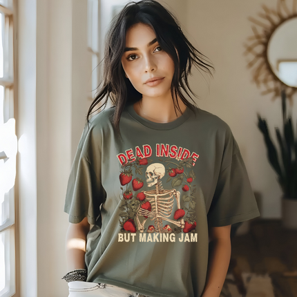 Dead Inside But Making Jam, Strawberry, Funny, DTF Transfer