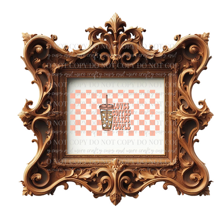 Loves Coffee Hates People, 16oz Cup Wrap, UV DTF, Decal, Coffee, Checkered