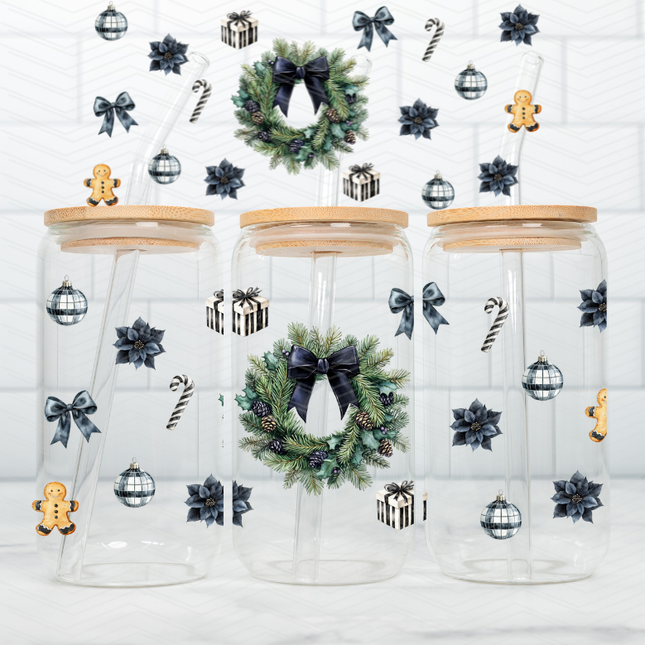 Black & White Christmas, Coquette, Modern, UV Cup Wrap