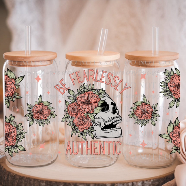 Be Fearlessly Authentic, UV Wrap, Skull, Floral