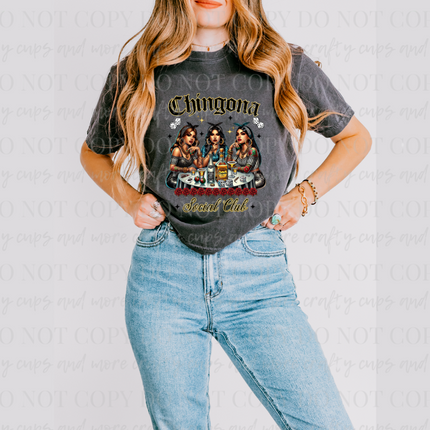 Chingona Social Club, Boxy Tee, Crop, Tshirt,Chicana, Latina