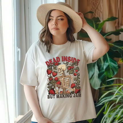 Dead Inside But Making Jam, Strawberry, Funny, DTF Transfer