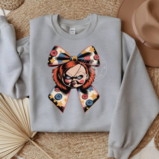 Chucky Halloween Bow DTF Transfer