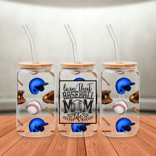 Baseball Mom, Cup Wrap, UV DTF Wrap, Game Day, Baseball Mom Life, UV Decal, Sticker