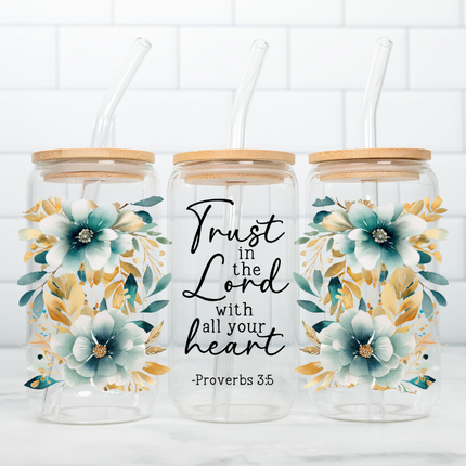 Bible Verse, UV Cup Wraps, Faith, Religious, Floral