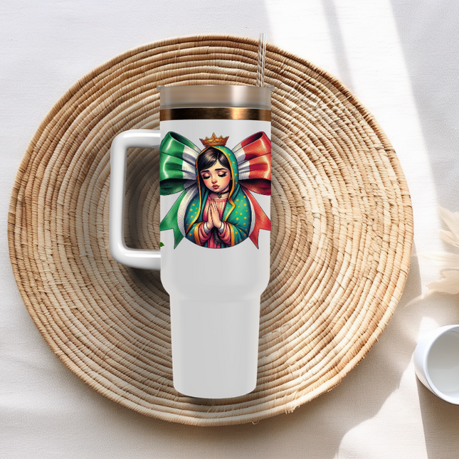 Virgen De Guadalupe, Virgencita, UV Cup Wrap, Coquette Bow