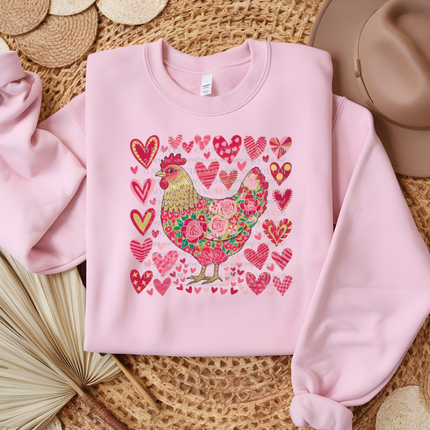 Floral Rooster, Hearts, Country, BOHO, DTF Transfer