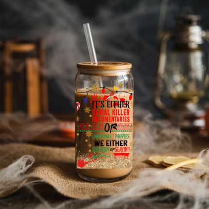 Sleighin or Slayin, Christmas, Halloween, True Crime, UV Wrap