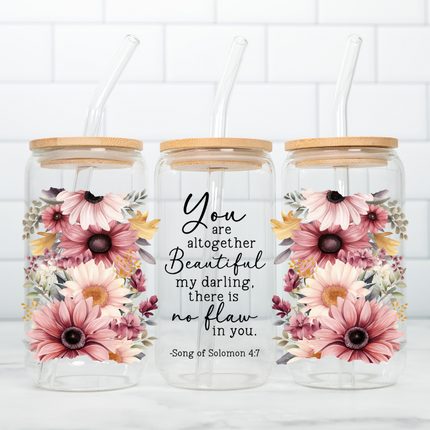 Bible Verse, UV Cup Wraps, Faith, Religious, Floral