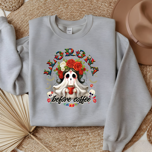 Llorona Before Coffee, DTF Transfer, Espooky Season, Mexican Halloween