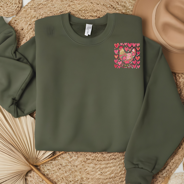 Floral Rooster, Hearts, Country, BOHO, DTF Transfer