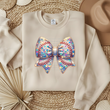 Baseball Coquette Bow, Sequin Bow, Baseball Mom, Game Day