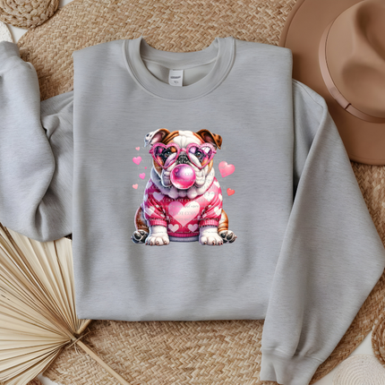 English Bulldog, Hearts, Dog Mom, Trendy, Bubblegum