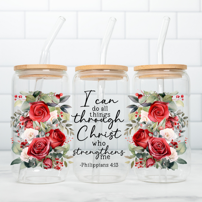 Bible Verse, UV Cup Wraps, Faith, Religious, Floral