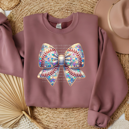 Baseball Coquette Bow, Sequin Bow, Baseball Mom, Game Day