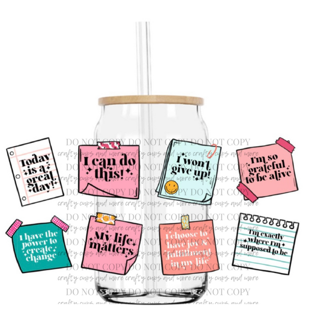 Affirmation Notes-UV DTF Wrap