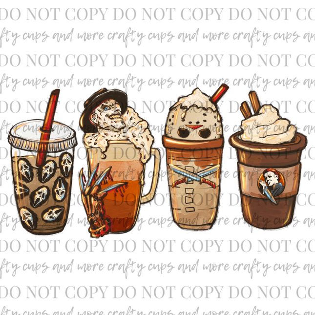 Horror Fall Coffee, Sublimation Transfer