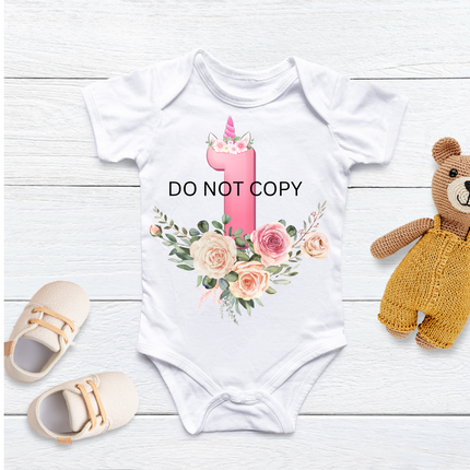 Floral Unicorn Birthday PNG Bundle