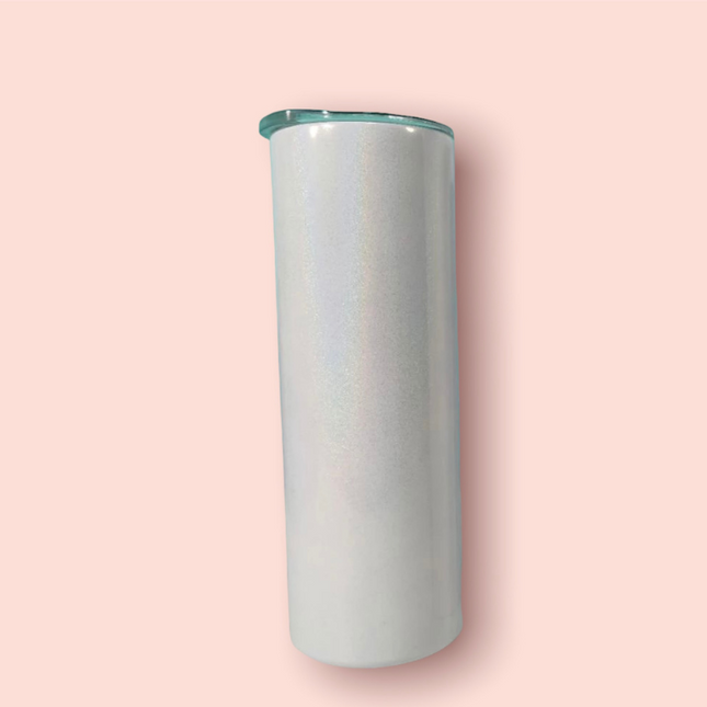 White Glitter Sublimation Tumbler-20oz