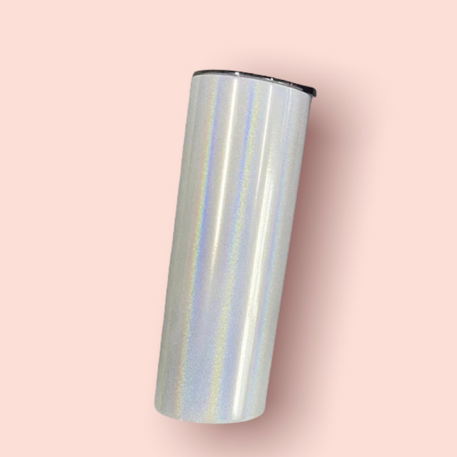 White Glitter Sublimation Tumbler-20oz