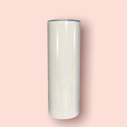 White Glitter Sublimation Tumbler-20oz
