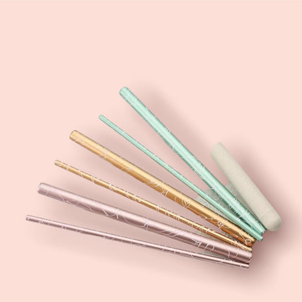 Modern design metal straws/straight (4 piece set)