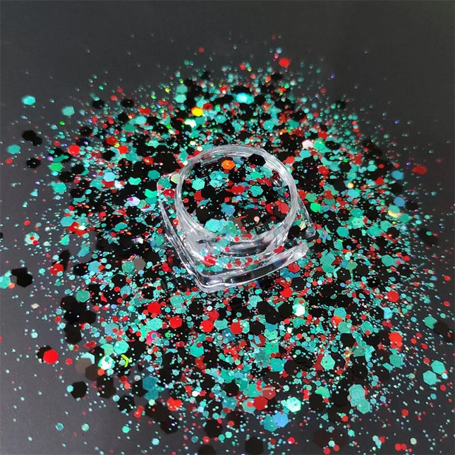 Teal & Black Chunky Glitter (2oz)