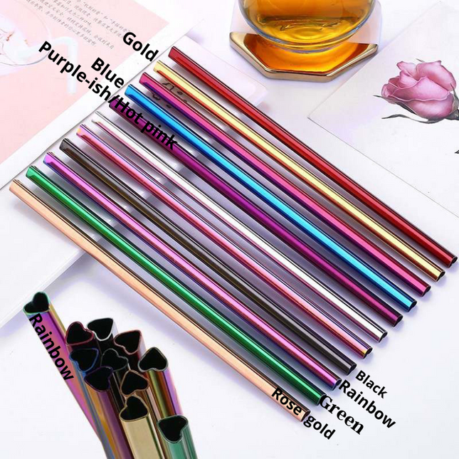 Heart Shaped Metal Straw, Stainless Steel