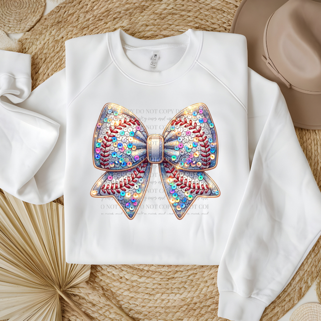 Baseball Coquette Bow, Sequin Bow, Baseball Mom, Game Day