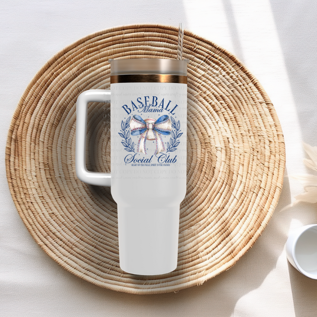 Baseball Mama Social Club, Baseball, Mom, Sticker, Decal, Game Day