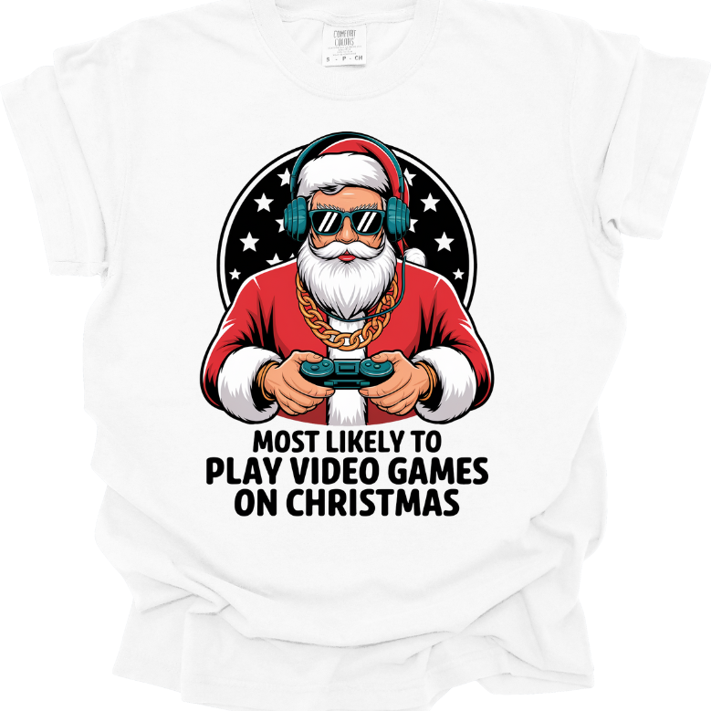 Santa Gamer, DTF Transfer