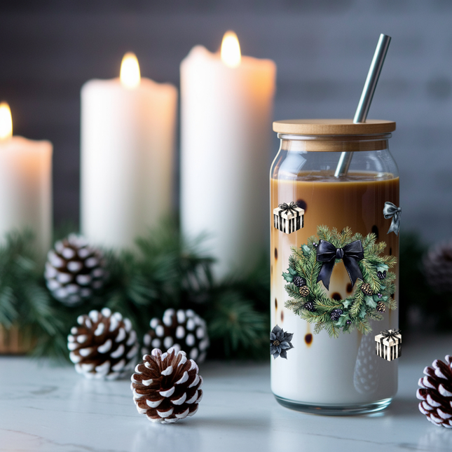 Black & White Christmas, Coquette, Modern, UV Cup Wrap