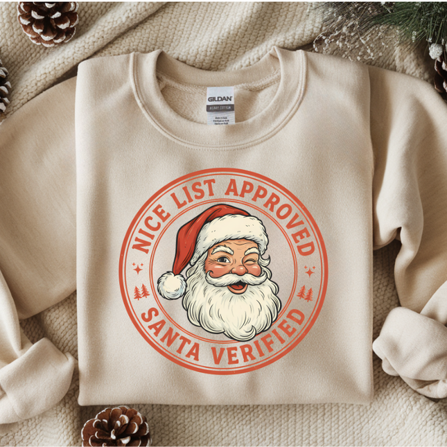 Nice List Approved, Santa, DTF Transfer