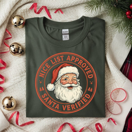 Nice List Approved, Santa, DTF Transfer