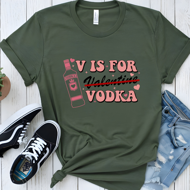 V is for Vodka, Valentines DTF Transfer