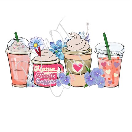 Mama Needs Coffee, Sublimation Transfer, Ready to Press