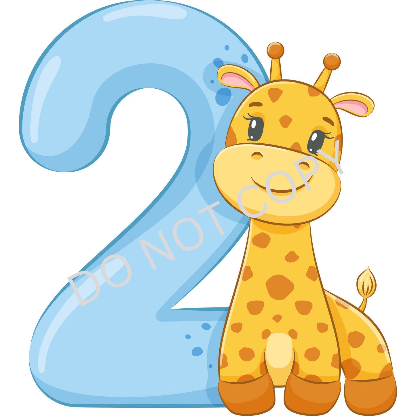 Birthday Boy Giraffe PNG Bundle