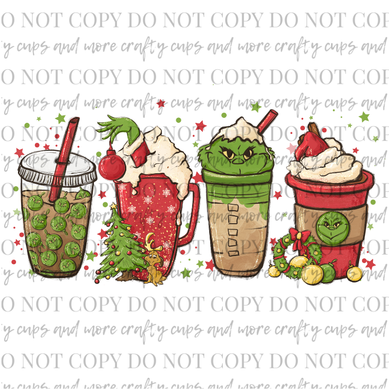 Grinchmas Coffee, Sublimation Transfer