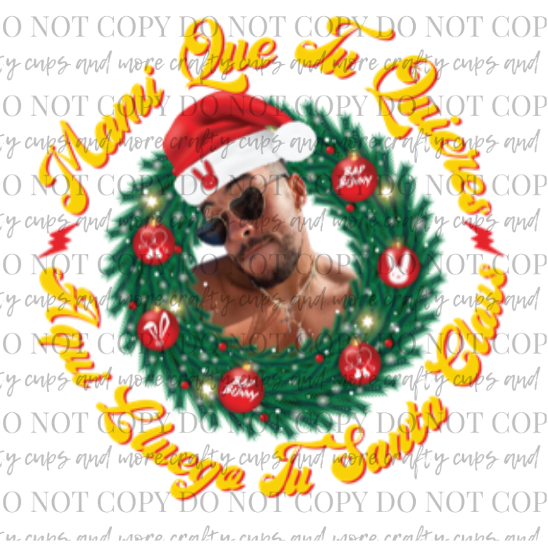 Bad Bunny Christmas, Sublimation Transfer