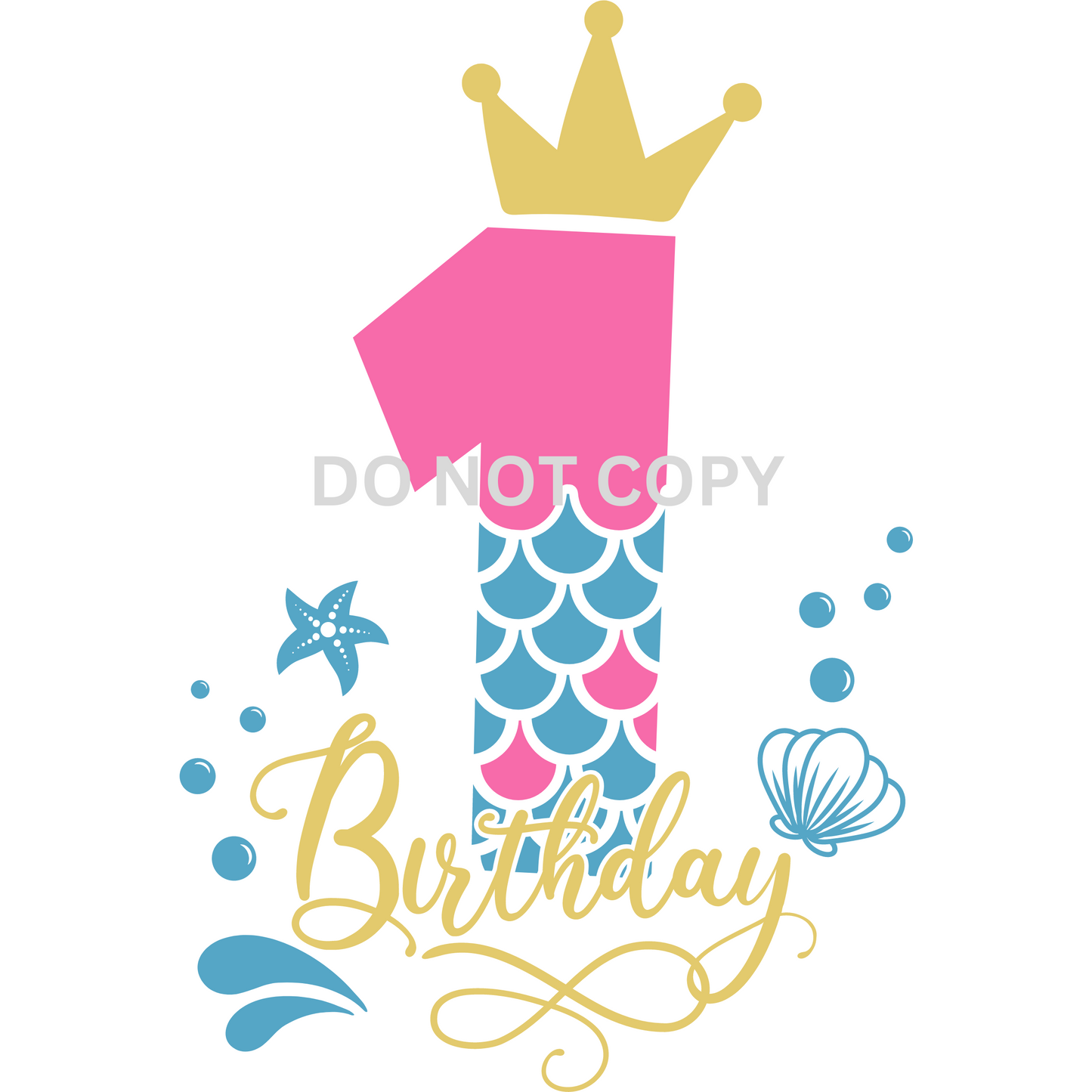 Mermaid Birthday PNG BUNDLE