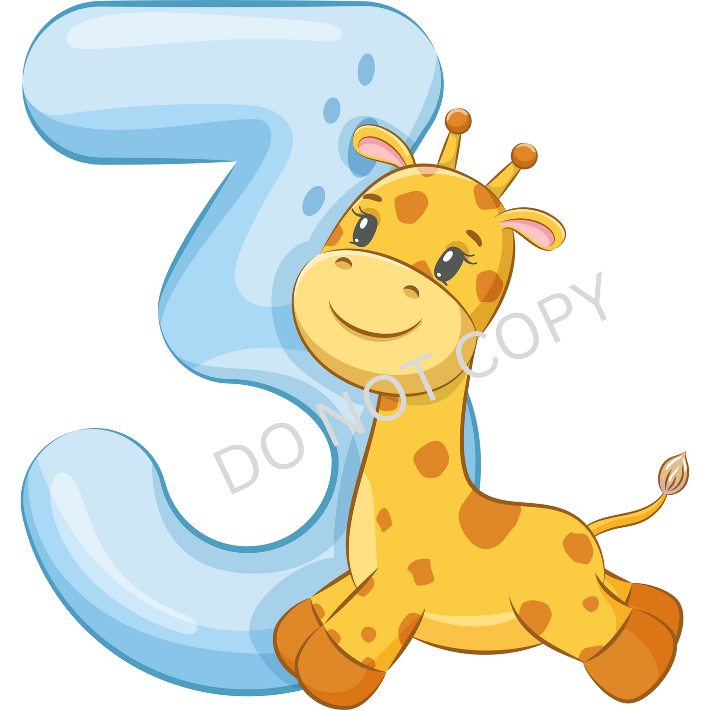 Birthday Boy Giraffe PNG Bundle