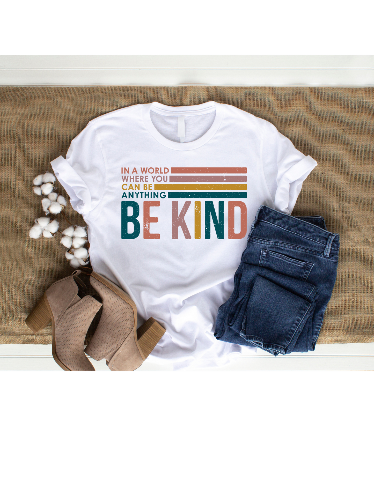 Be Kind-Stripes, Ready To Press, Sublimation Transfer