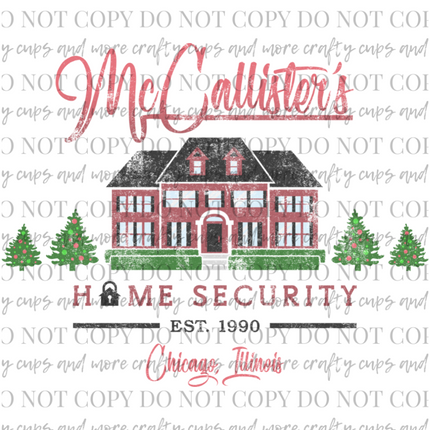 Home Alone, Sublimation Transfer