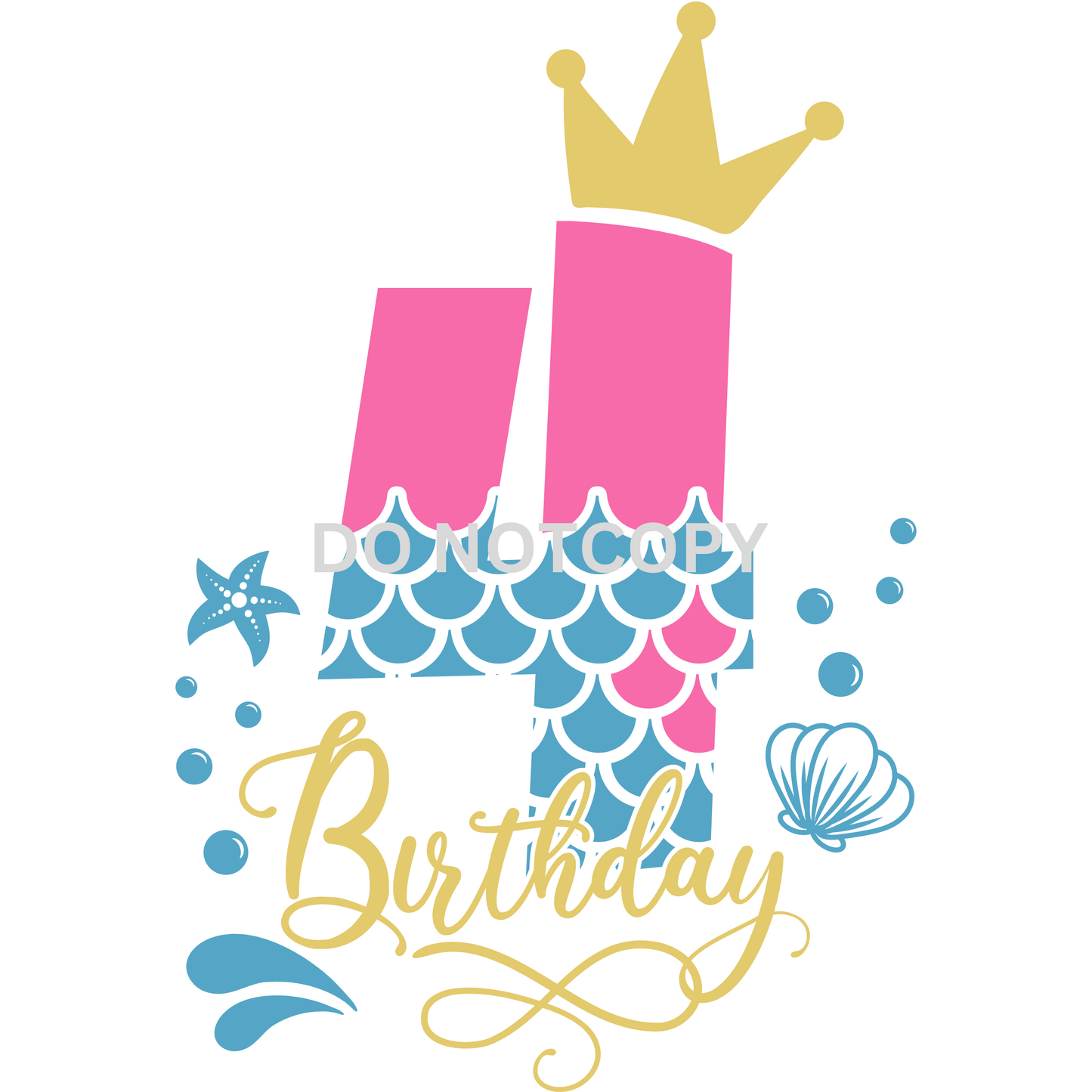 Mermaid Birthday PNG BUNDLE