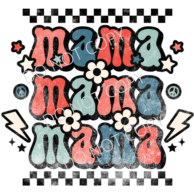 Mama, Fourth of July, Sublimation Transfer