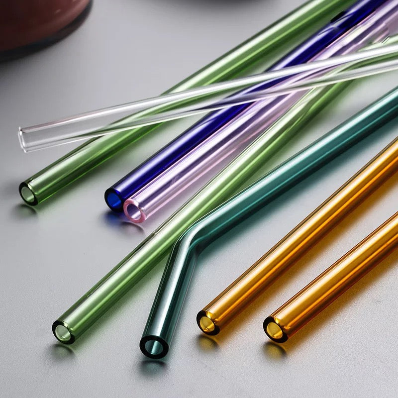 Reusable Curved Glass Straws